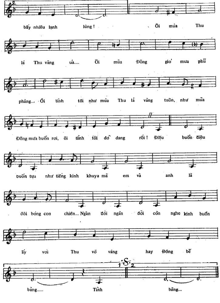 Sheet nhạc Điệu Buồn Dang Dở 2